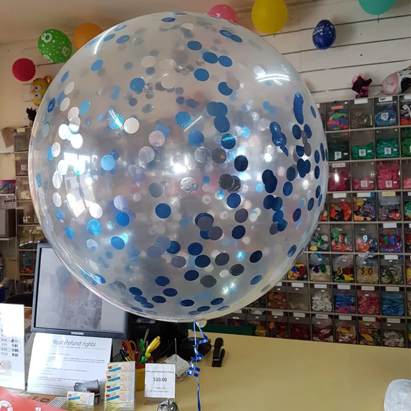 36 дюймов Большие конфетти шары красочные латексные Прозрачные Шары для Baby Shower