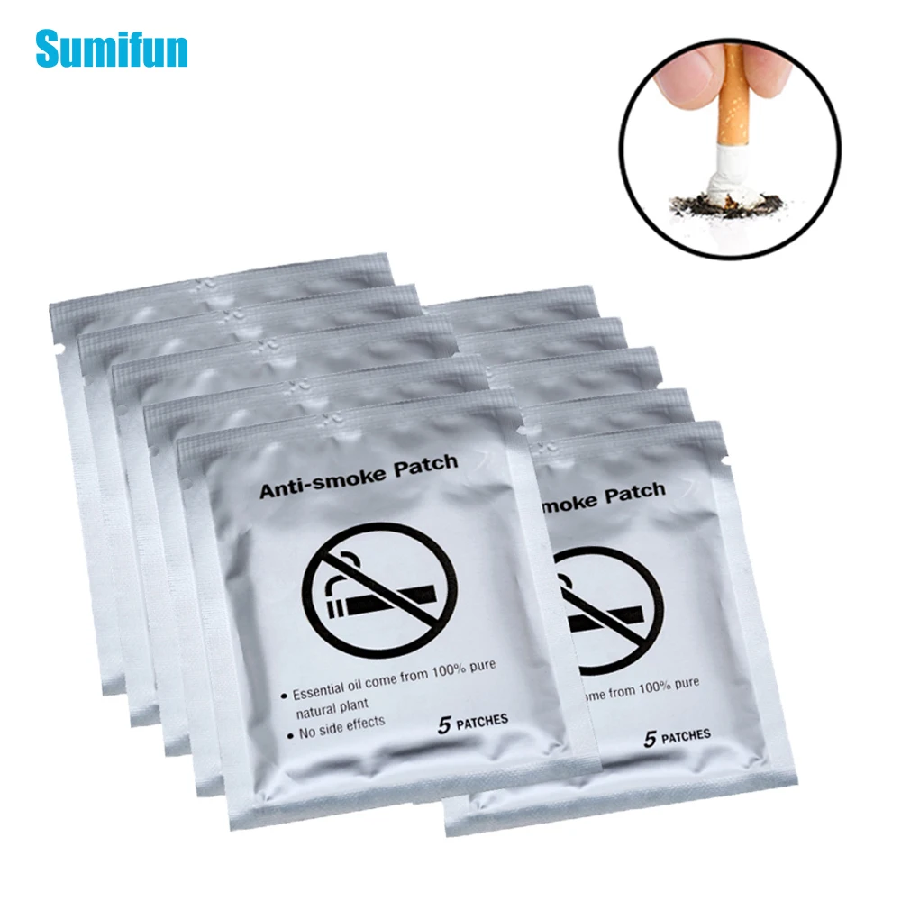 

5pcs/1 bag Sumifun Natural Ingredient Stop Quit Patch Anti Smoke Cessation Pad Chinese Herbal Medical Plaster Health Care