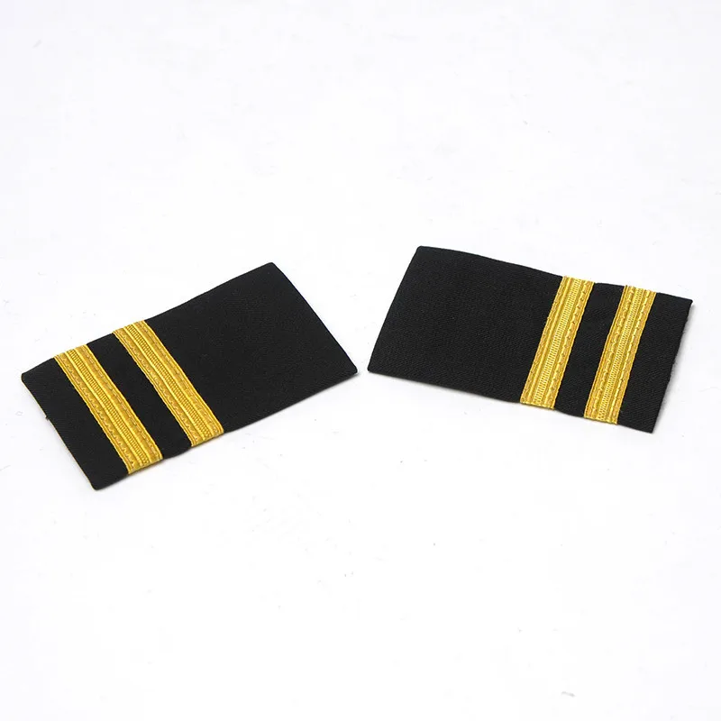 Четыре золотых бара авиалиний пилот Epaulets капитан Наплечные доски Insignia Ползунки Хэллоуин косплей эполет для пилота