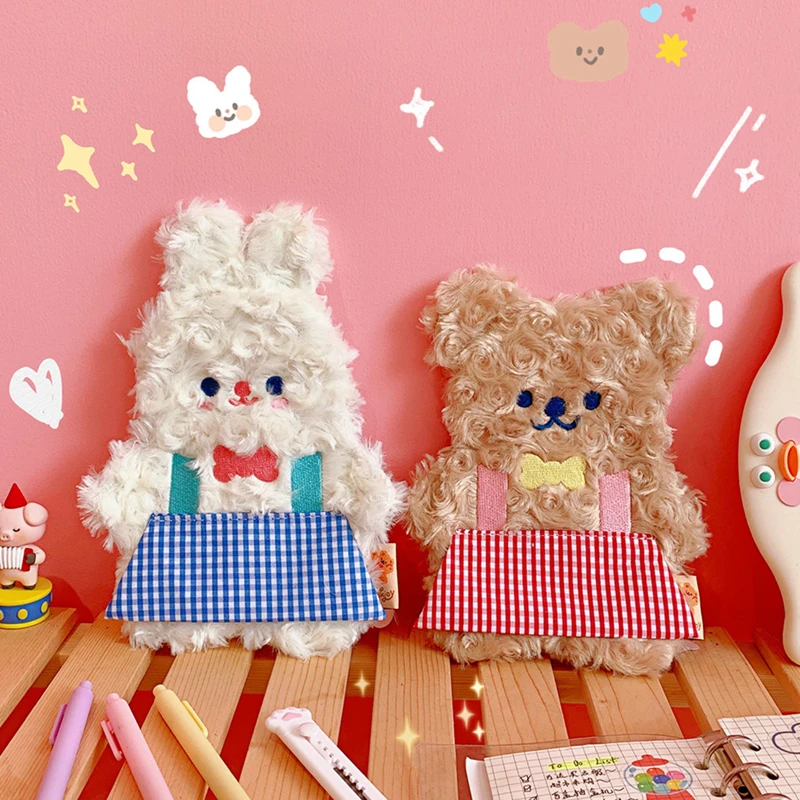 

Милый медведь, кролик, косметички, школьная сумка для карандашей для учеников, мягкая плюшевая сумка для макияжа для детей, Подарочная короб...