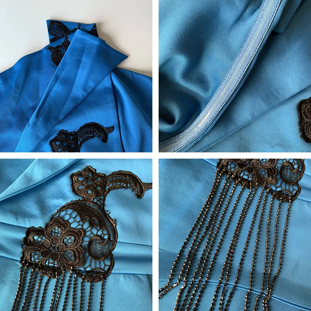 Синяя плиссированная Коктейльные Вечерние сексуальное платье без бретелек