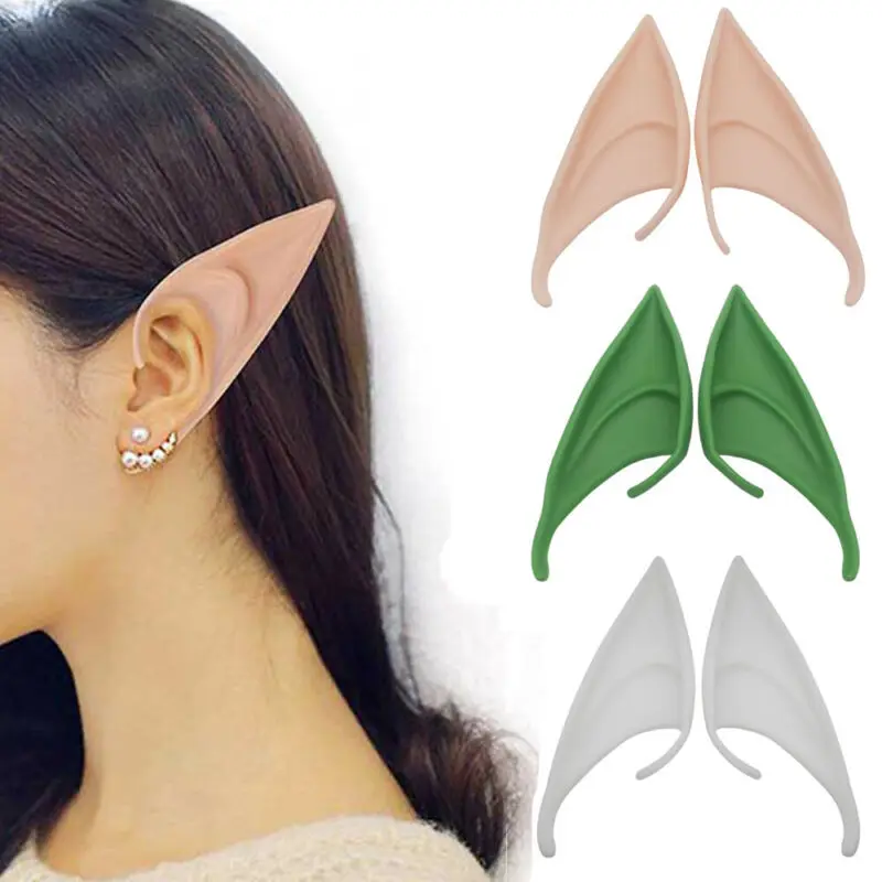 1 pair Halloween Latex Elf Ears Fairy Pixie Cosplay Hook On Fancy Dress Accessory Party Masks | Дом и сад
