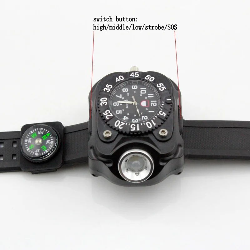 3 в 1 мужские водонепроницаемые светодиодные светильники для наручных часов |