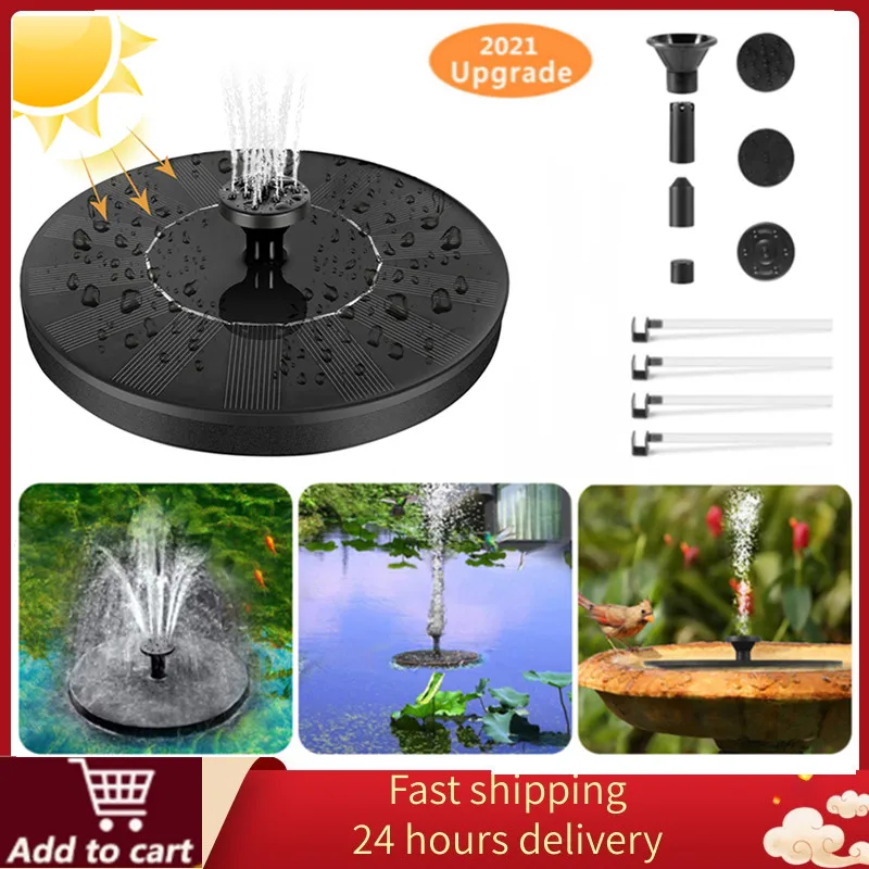 

2021 upgrade Garden decoration solar fountain Water fountain Free Standing Floating Solar Bird Bath Water Pumps for Pool Garden