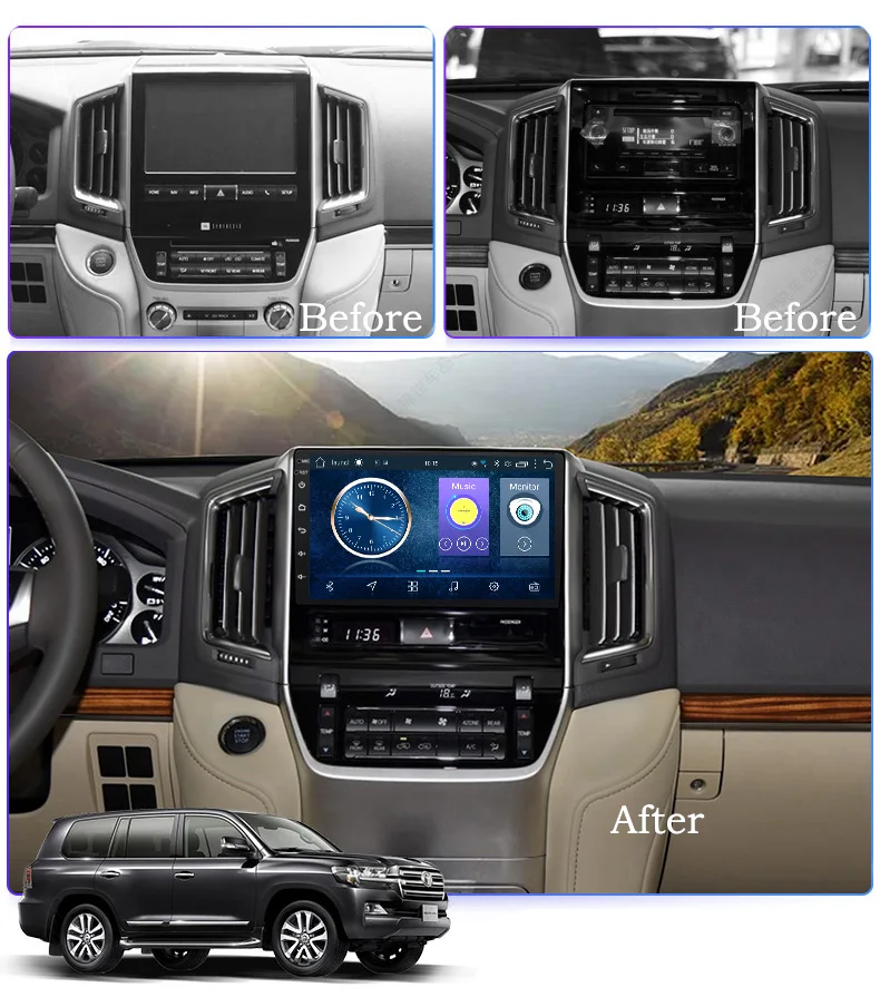 9 inch wanqi 8.1 car multimedia GPS navigation for toyota land cruiser 2016-2018 support WIFI rear view camera | Автомобили и