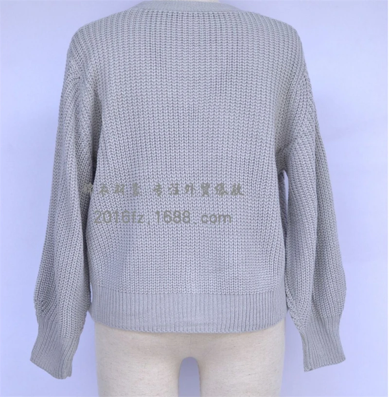 Женский Повседневный Однотонный свитер Meihuida свободный мягкий вязаный с глубоким