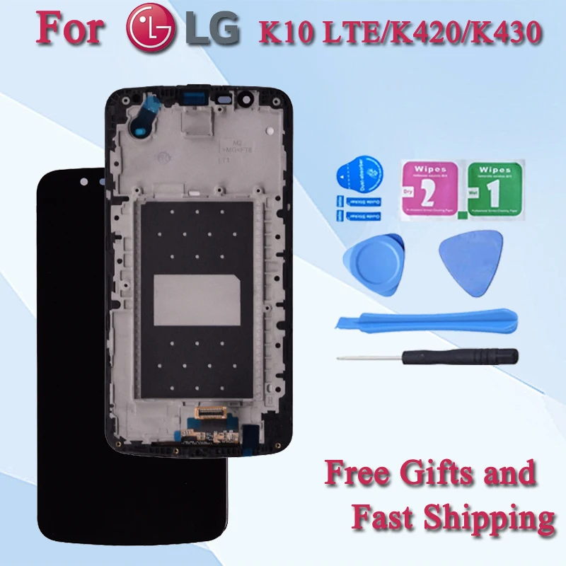 

Original For LG K10 LTE K420N K430 K430DS LCD Display with Touch Screen Digitizer Assembly Black and White K420 lcd