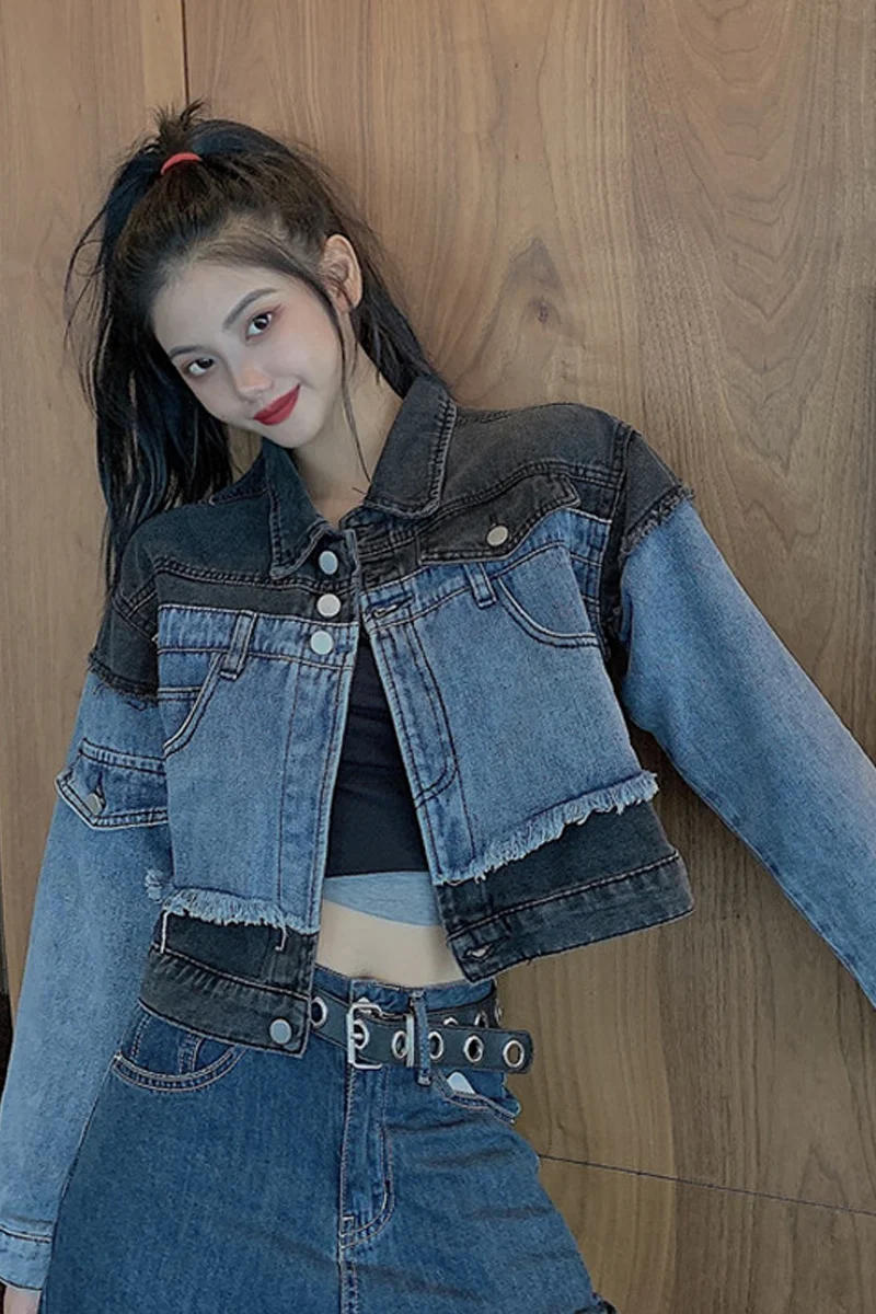 Короткая джинсовая куртка женская одежда на весну и осень 2021 новый стиль