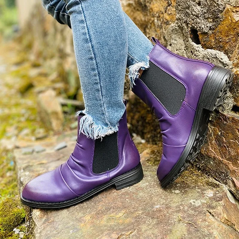 Women Knee High Boots  Low Heels Booties Plus Size Gladiator Pu Leather Knight Shoes Woman