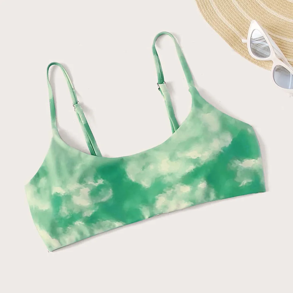 2020 купальники Женский Бикини топ цельный женский бандажный бюстгальтер пуш ап с