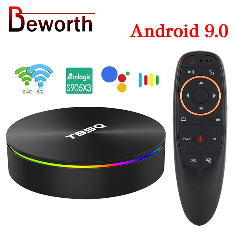 T95Q 4K смарт ТВ коробка Android 9 0 4 Гб оперативной памяти 32 встроенной 64 ГБ Amlogic S905X3 Quad