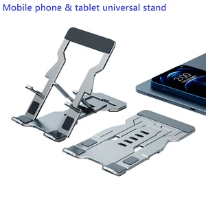 universal aluminum alloy mobile phone holder ultra thin portable folding desktop lazy tablet holder mobile phone accessories free global shipping