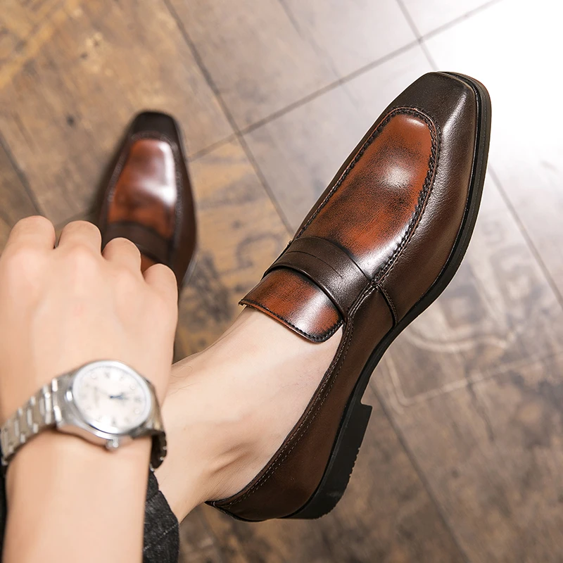 Мокасины мужские кожаные дышащие на плоской подошве | Обувь