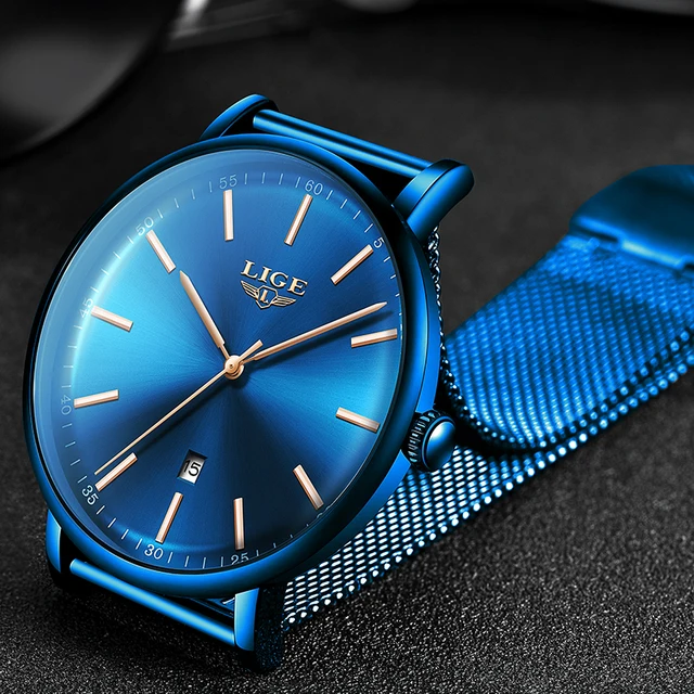 LIGE Womens Watches Top Brand Luxury Waterproof Watch Fashion Ladies Stainless Steel Wristwatch Casual Quartz Clock Reloj Mujer 5