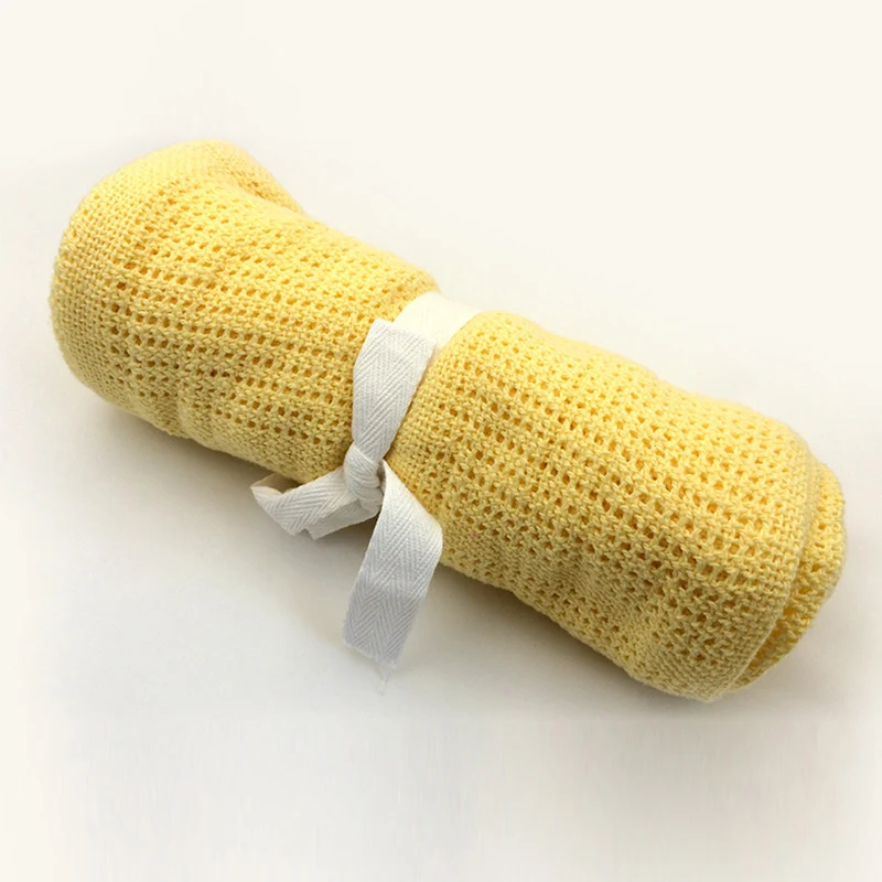 Yellow Детское Хлопковое одеяло супер мягкое детское месячное одеяло s новорожденное Пеленание младенца банное полотенце девочка мальчик чехол для коляски Inbakeren - Цвет: Yellow