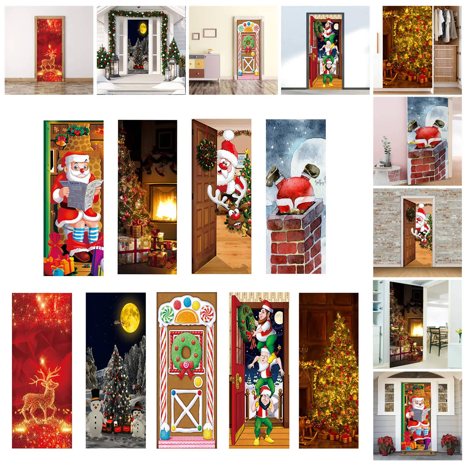 

Self Adhesive Door Murals Removable Wall Sticker Waterproof Environmentally Friendly for Balcony Home