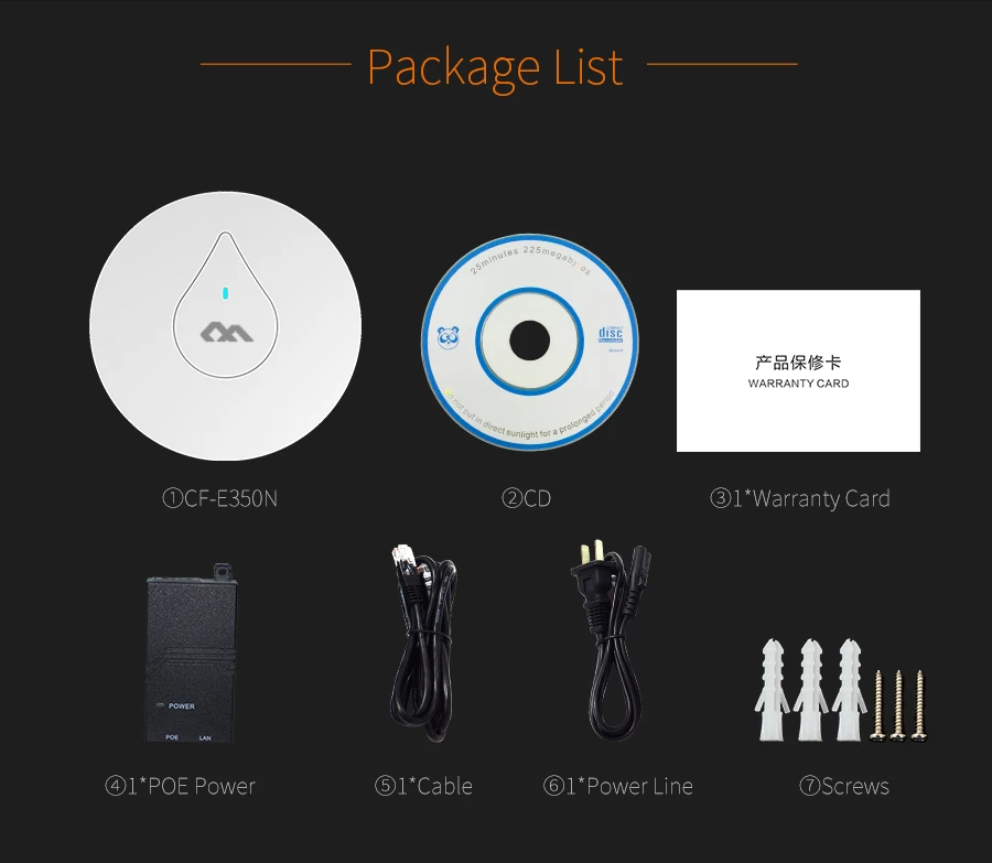 Мощный потолочный сетевой адаптер COMFAST 300 м 48 В Poe точка доступа мостовой