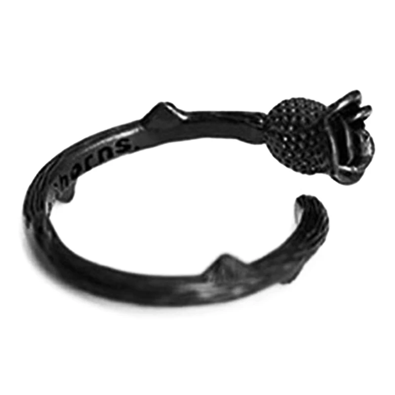 Кольцо женское с черным покрытием розой регулируемое | Украшения и аксессуары