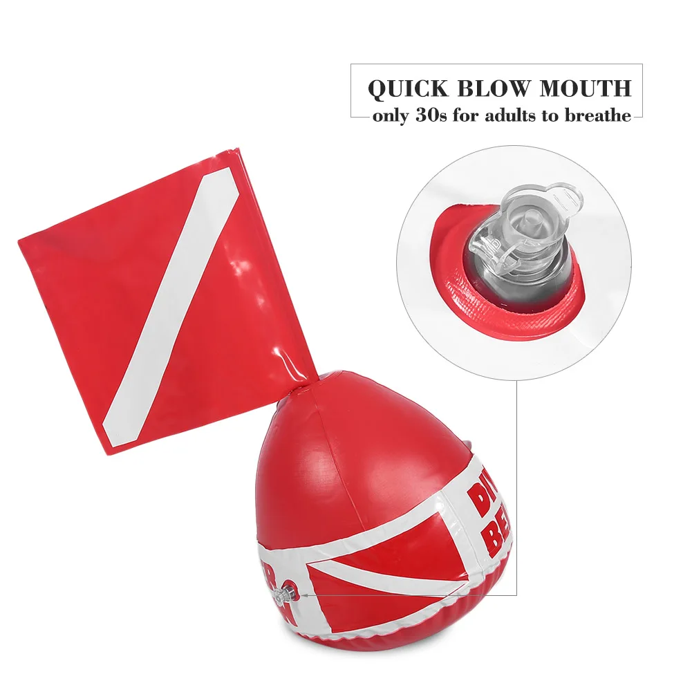 Safety Surface Marker PVC Inflatable Float with Dive Flag Diving Gear Buoy Signal for Water Sports | Спорт и развлечения