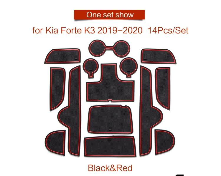 Для KIA Forte K3 Cerato 2019-2020 противоскользящий коврик для чашки с прорезями для ворот, нескользящая накладка, аксессуары для интерьера, ПВХ