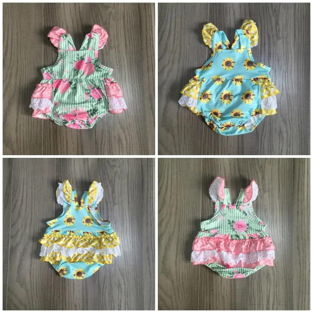 Летний комбинезон для девочек хлопковая балетная пачка в полоску с оборками