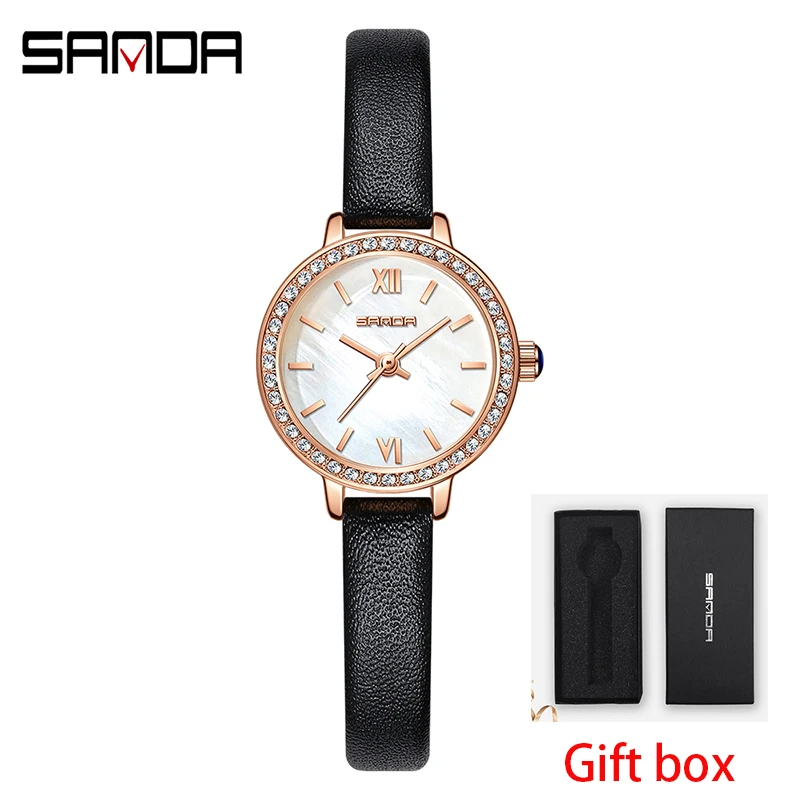 

Часы наручные SANDA женские кварцевые, роскошные модные элегантные с бриллиантами, с браслетом и подарочной коробкой