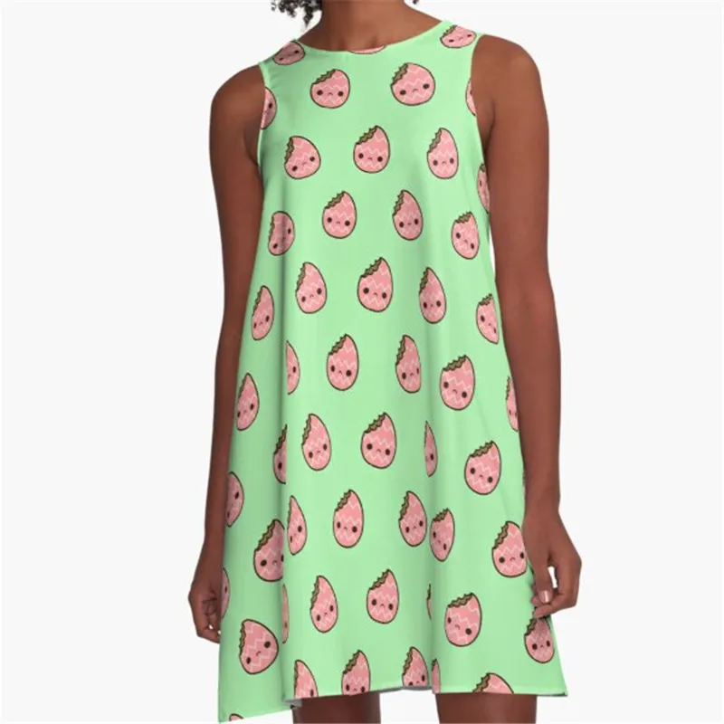 

Fashion Women summer dresses sacred Heart blue Printed A-Line Boho Dress for women harajuku Sexy ladies mini short beach dress