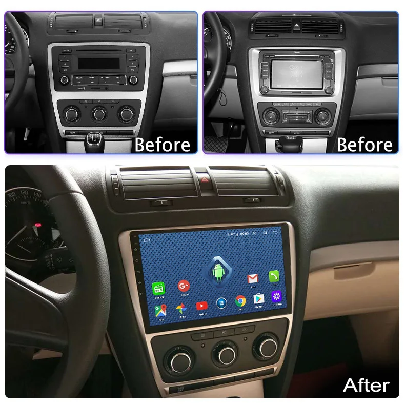 Wanqi Android 9 1 система 4G 2.5D автомобильный DVD мультимедийный плеер для Skoda Octavia 2007 2014