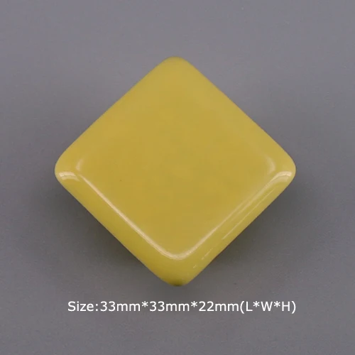 Yellow Square Knob 1x красочный квадратный/Сердце комод Ящик с ручками тянет керамический шкаф дверная ручка детская мебель оборудование - Цвет: Yellow Square Knob