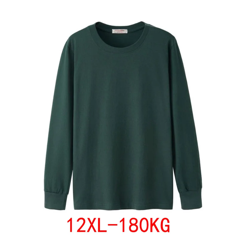 

Autumn Spring Men T-Shirt Long Sleeve tees Cotton big sales Large Size big 5XL 7XL 8XL 9XL 10XL 12XL loose tshirt 60 62 64 66 68