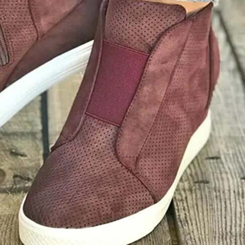 Повседневная обувь женская из мягкой кожи Сезон Зима высокие кроссовки на