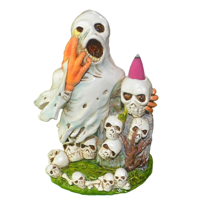

2022 New Halloween Incense Burner Scary Skull Monster Censer Ornament for Halloween Party Home Bedroom Desktop Decoration Resin
