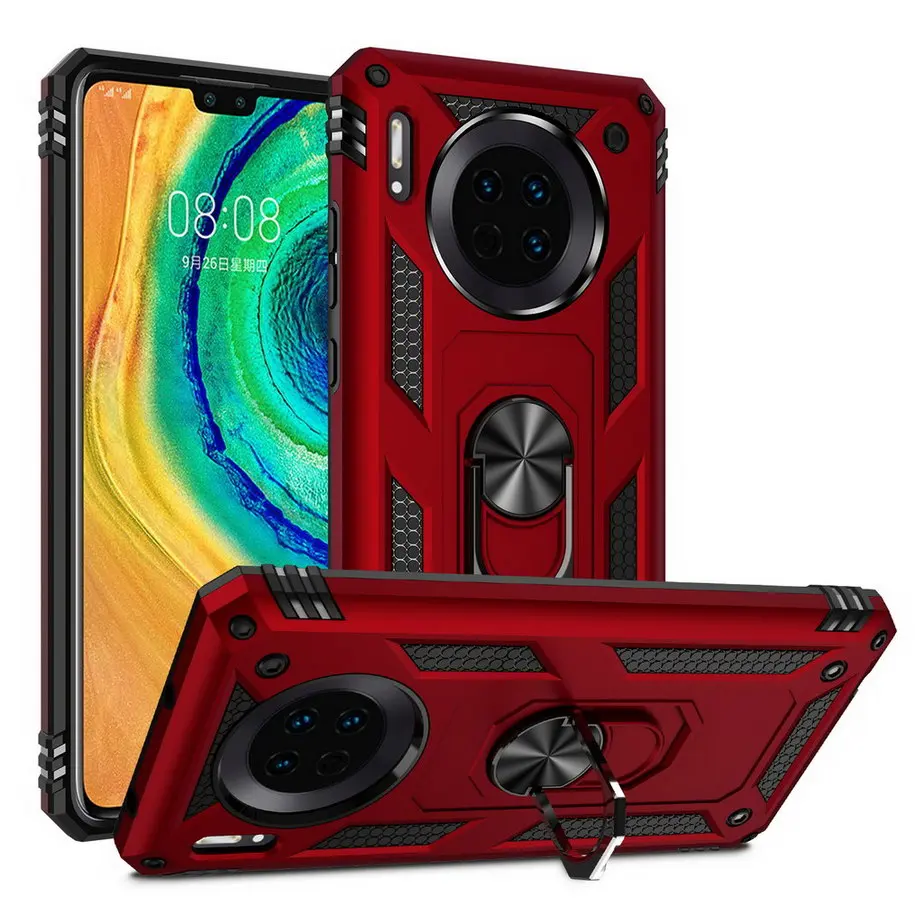 

Luxury Armor Shockproof Case For Huawei Mate 30 Pro mate30 Silicone Bumper Hybrid Case For huawei mate 30 lite Metal Ring Cover
