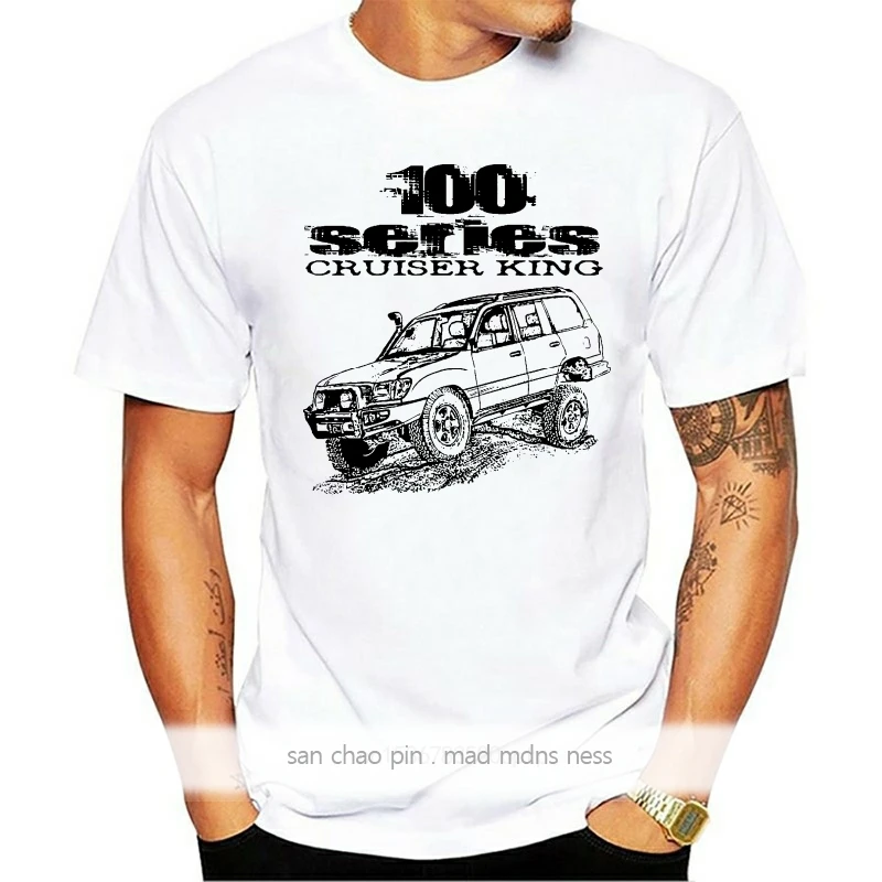 

Short Sleeve O-Neck 100 Series Cruiser King design with UZJ100 Land Cruiser image Summer Men Clothing