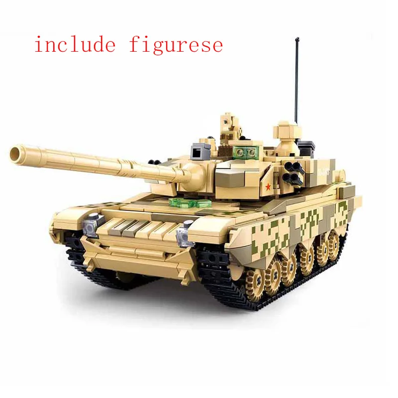 

893Pcs Military Battle Army Panzer 99A Tank Model Bricks Building Blocks Sets WW2 Soldier Kits Brinquedos Educational Kids Toys