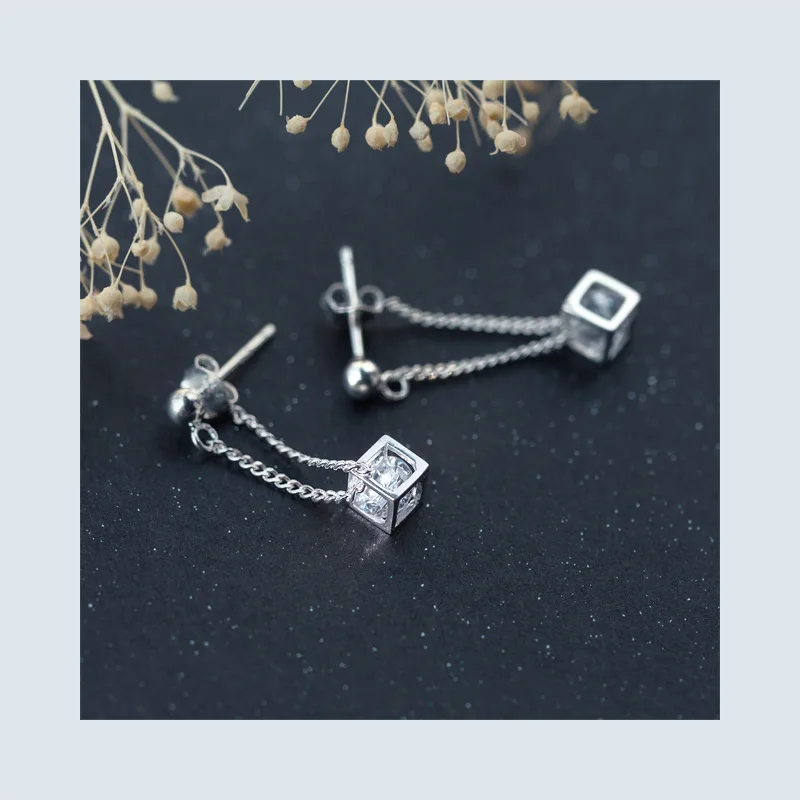 Серьги-гвоздики женские 100% 925 ювелирные изделия из настоящего стерлингового