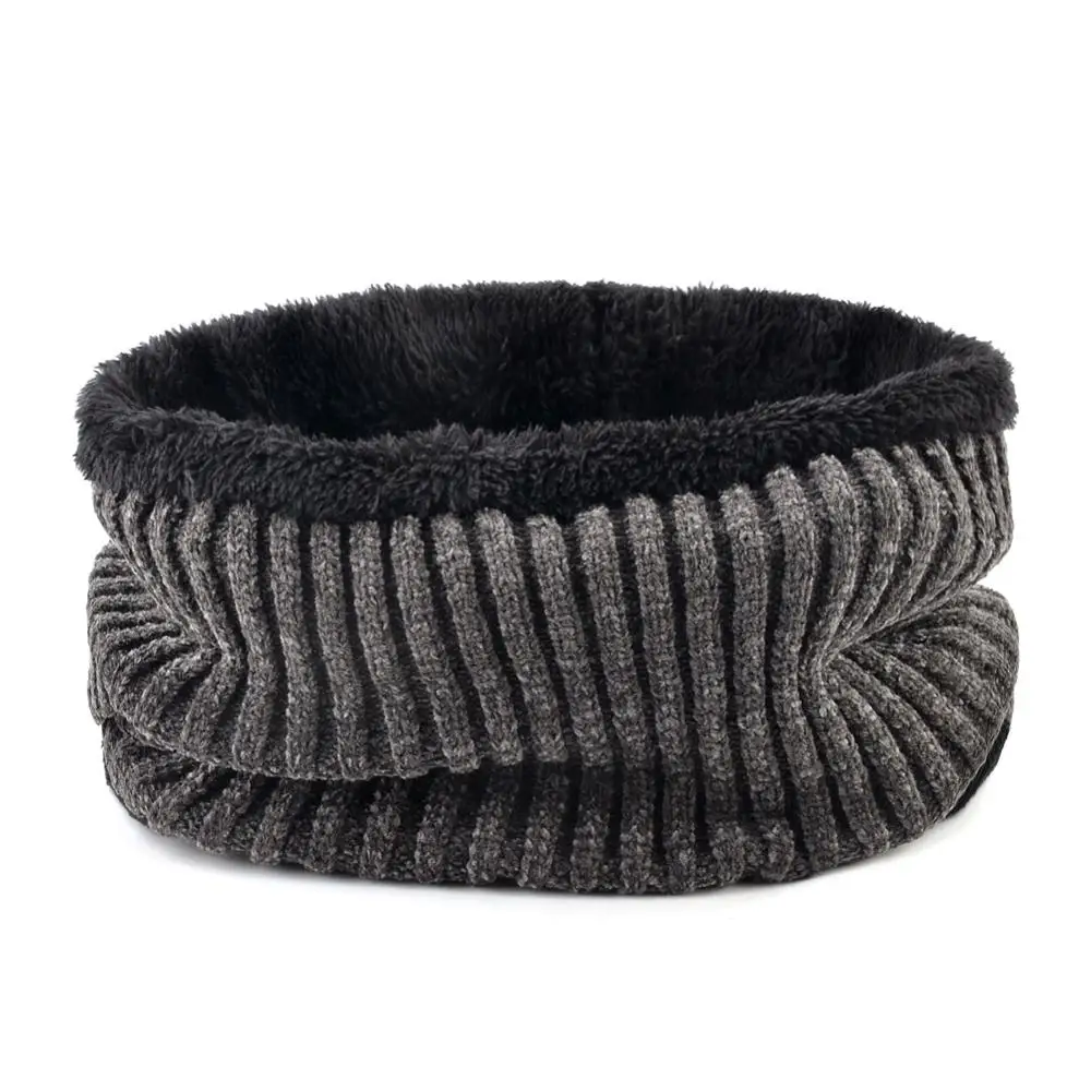 Вязаная Шерстяная Шапочка и шарф для мужчин Зимняя Толстая теплая шапочка