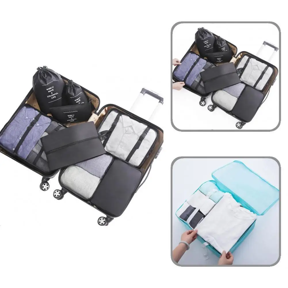 8 шт./компл. Полезная однотонная упаковочная сумка гладкая текстура дышащая