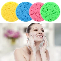 1 pcs round face makeup remover tools natural wood pulp sponge compress cosmetic puff facial washing sponge 6789 cm