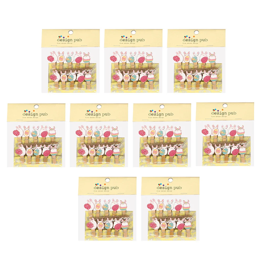 

100pcs Decorative Photo Clips Easter Rabbit Cartoon Clamps (Random Style)