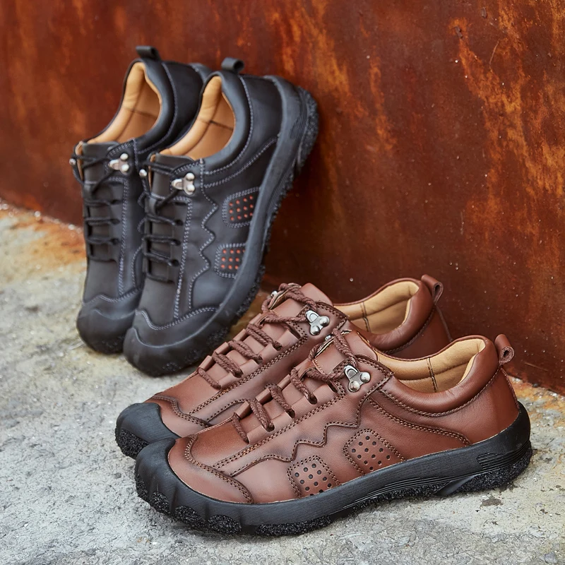 Мужские мокасины из натуральной кожи Vancat туфли на плоской подошве лоферы