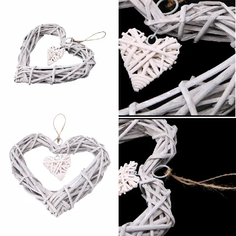 

Heart Wicker Wreath Home Wall Hanging Wedding Birthday Party Ornament Decor