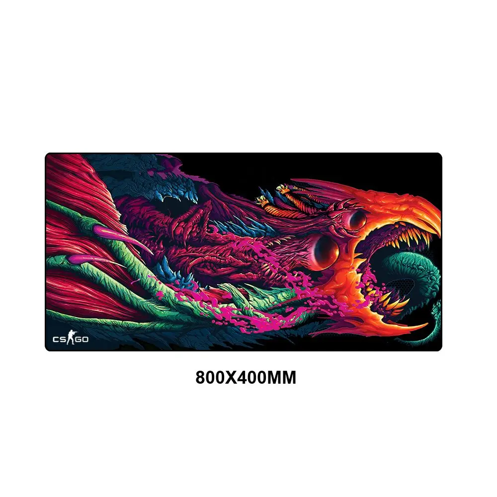 800x400MM Коврик для мыши CSGO большой коврик для мыши XL XXL резиновый противоскользящий Hyper Beast коврик для мыши коврики игровая мышь клавиатура CS GO скоростной коврик для мыши коврик - Цвет: 800x400MM