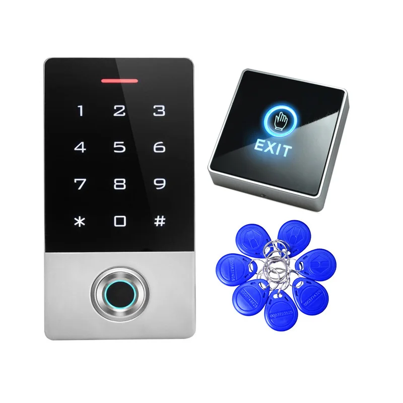 C2 button 10 tags Водонепроницаемый сенсорный экран панель RFID считыватель отпечатков пальцев Сканер пароль открывалка ворот Клавиатура контроля доступа безопасности вход - Цвет: C2 button 10 tags