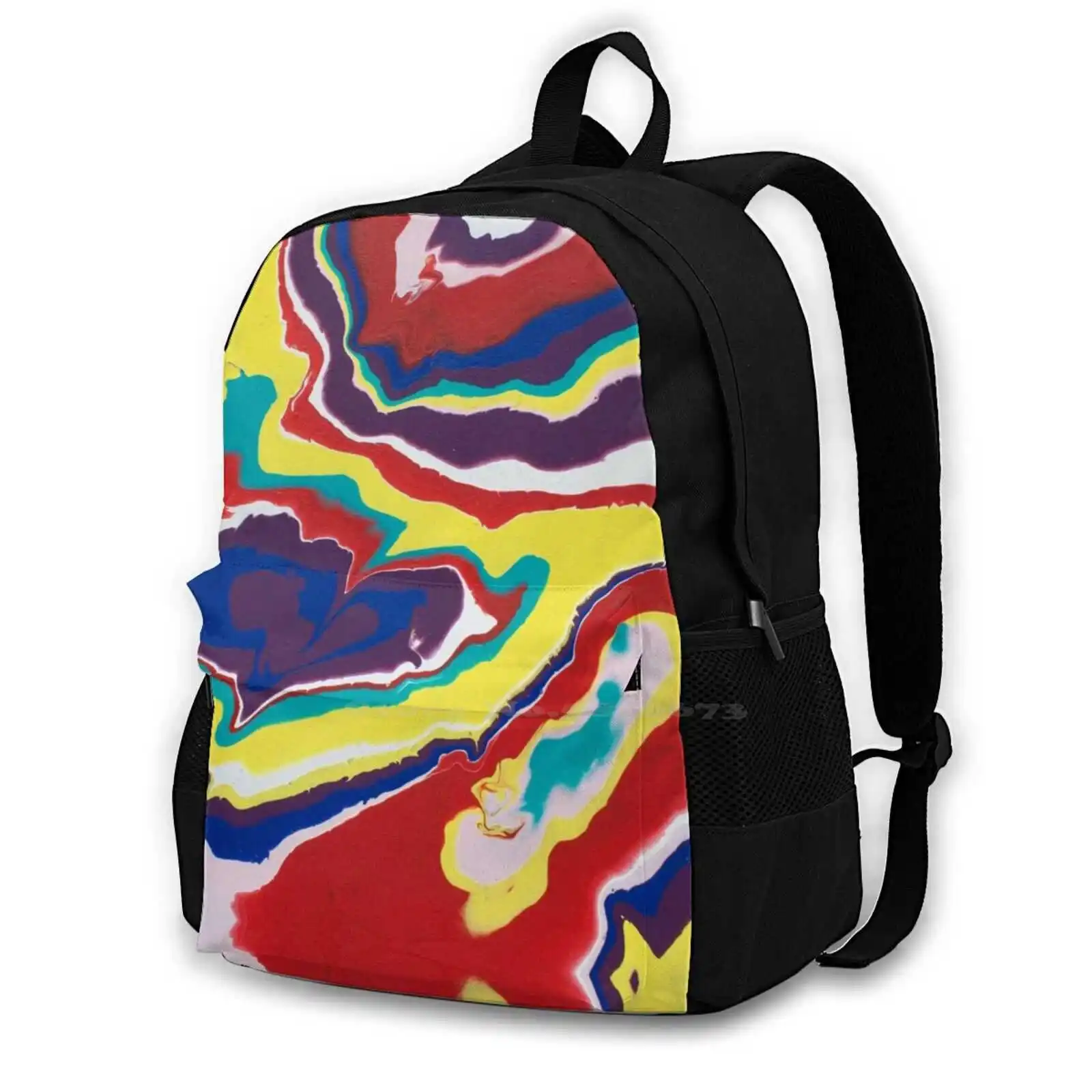 

Рюкзак Jimi для студентов, школьный дорожный ранец для ноутбука, акриловый абстрактный Красный Желтый Розовый Бирюзовый Фиолетовый темно-синий белый
