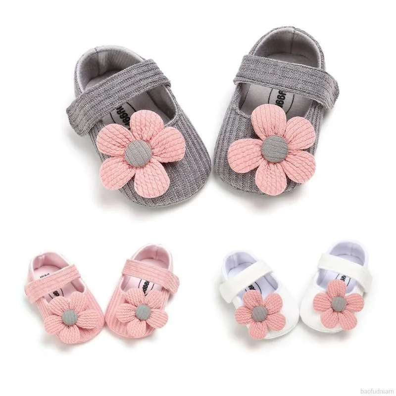 

Туфли детские хлопковые нескользящие, симпатичные, с цветами, мягкая подошва, подарок на день рождения, для новорожденных принцесс