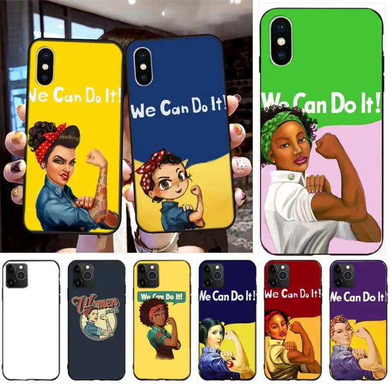 

We Can Do It Women Power Phone Case For Iphone 6 6s 7 8 Plus XR X XS XSmax 11 12 13 Pro Mini Max
