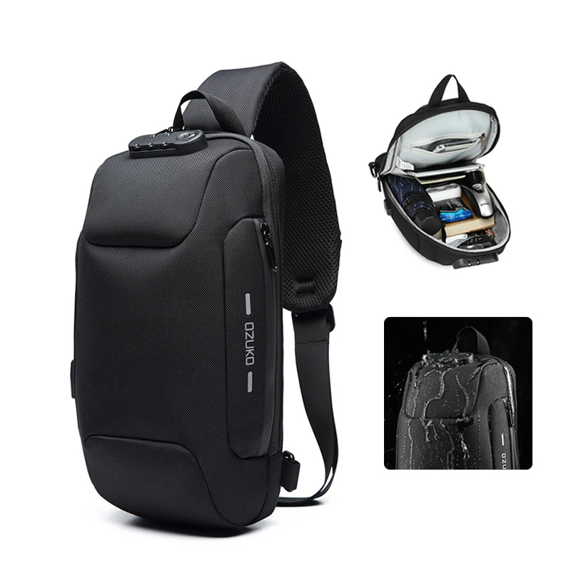 

ABAY Multifunctional Crossbody Bag Men Anti Theft Crossbody Bag Men Waterproof Short Distance Travel Sports Leisure Chest Bags