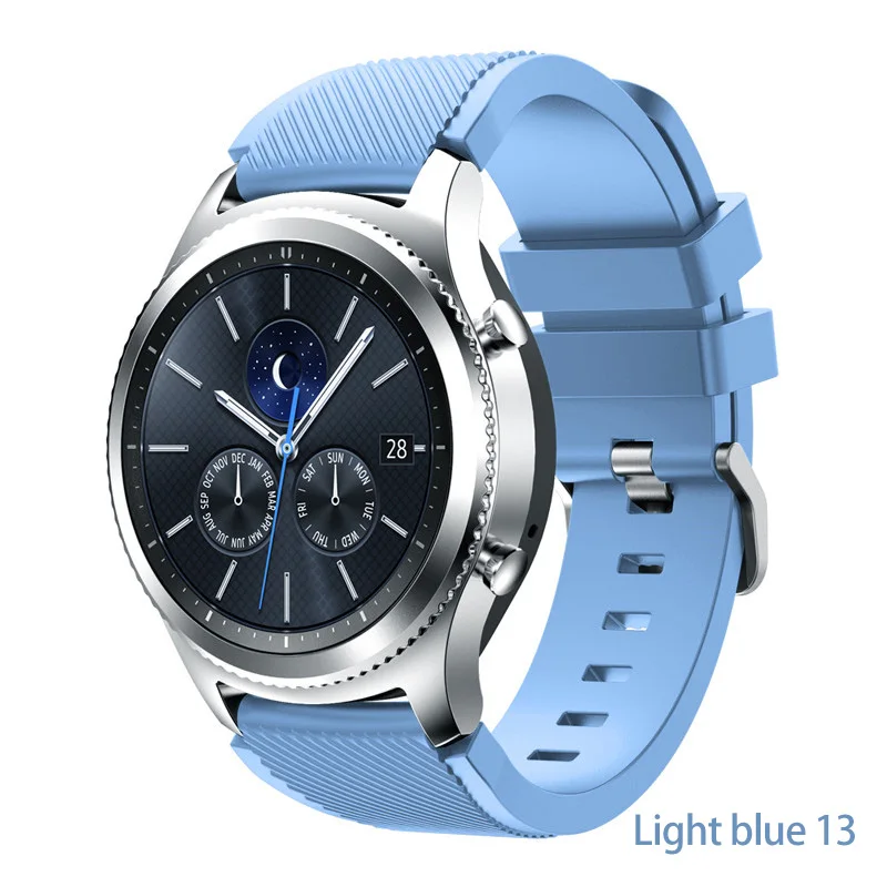Light blue 13 Ремешок для samsung gear S3 Frontier Galaxy watch 46 мм Активные мужские ремешки 22 мм силиконовый браслет ремешок для часов huawei watch gt 2 - Цвет ремешка: Light blue 13