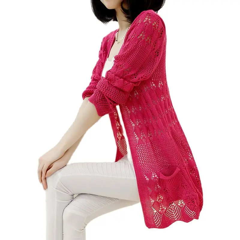 Модный вязаный кардиган 2021 Свободный с карманами и длинным рукавом женский свитер женские кардиганы пальто свитера